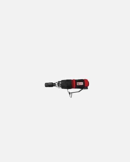 a black and red cordless drill on a white background